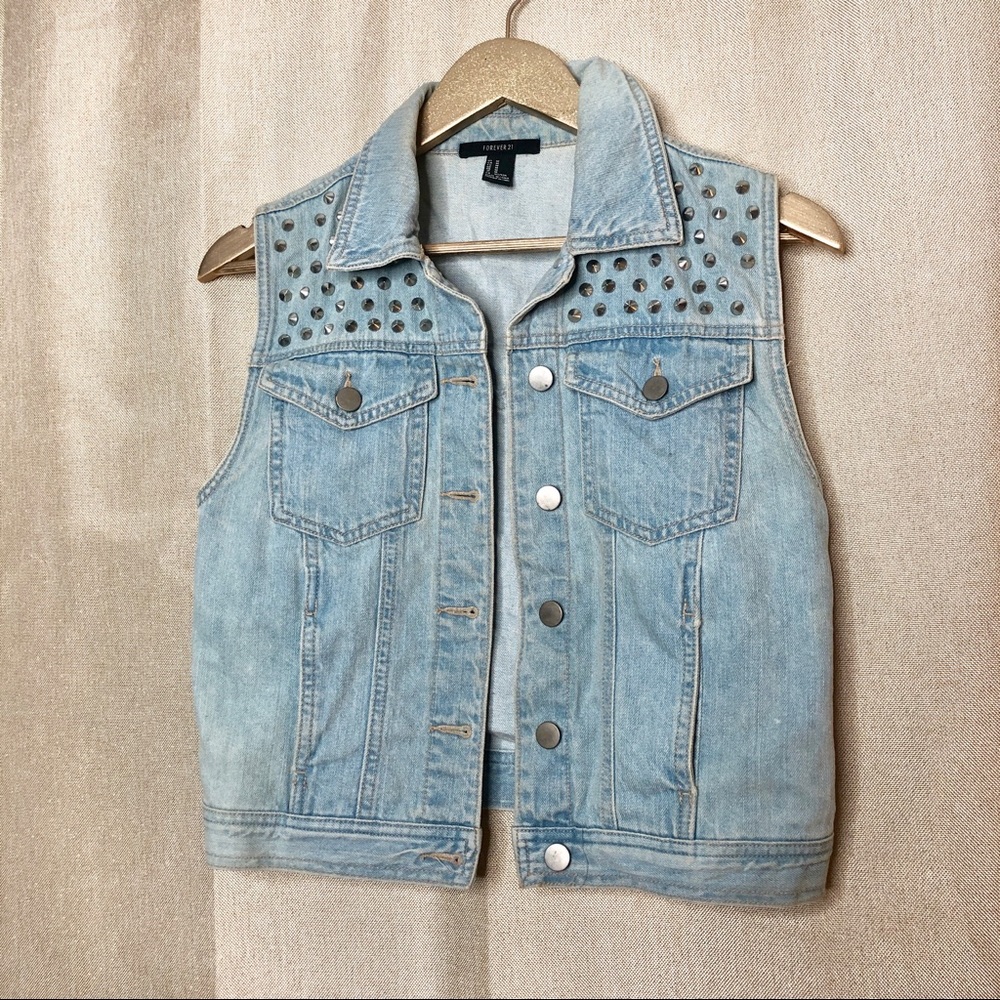Studded Jean Vest
